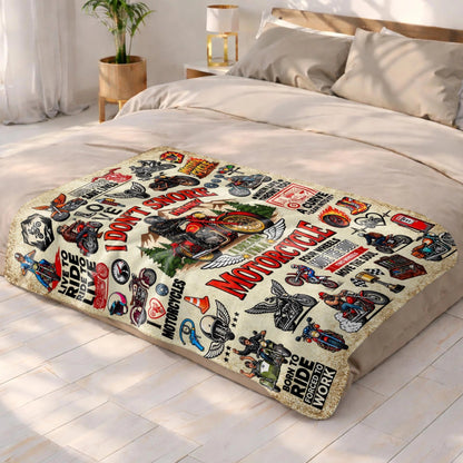 "I Don't Snore I Dream I'm A Motorcycle" Personalized Blanket - Custom Rider Gift for Biker Husband, Dad