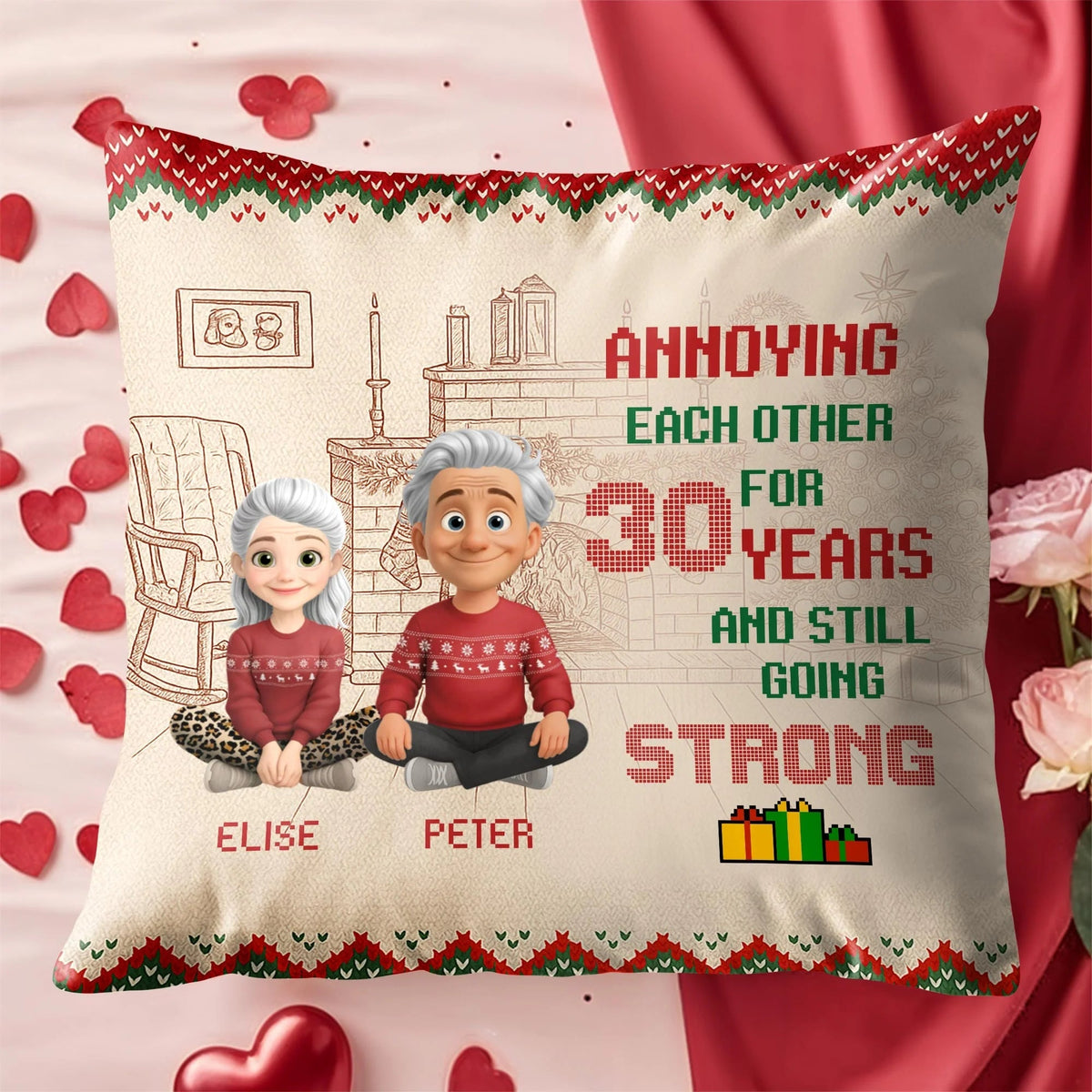 Annoying Each Other for 30 Years Personalized Pillow - Anniversary Gift for Couples