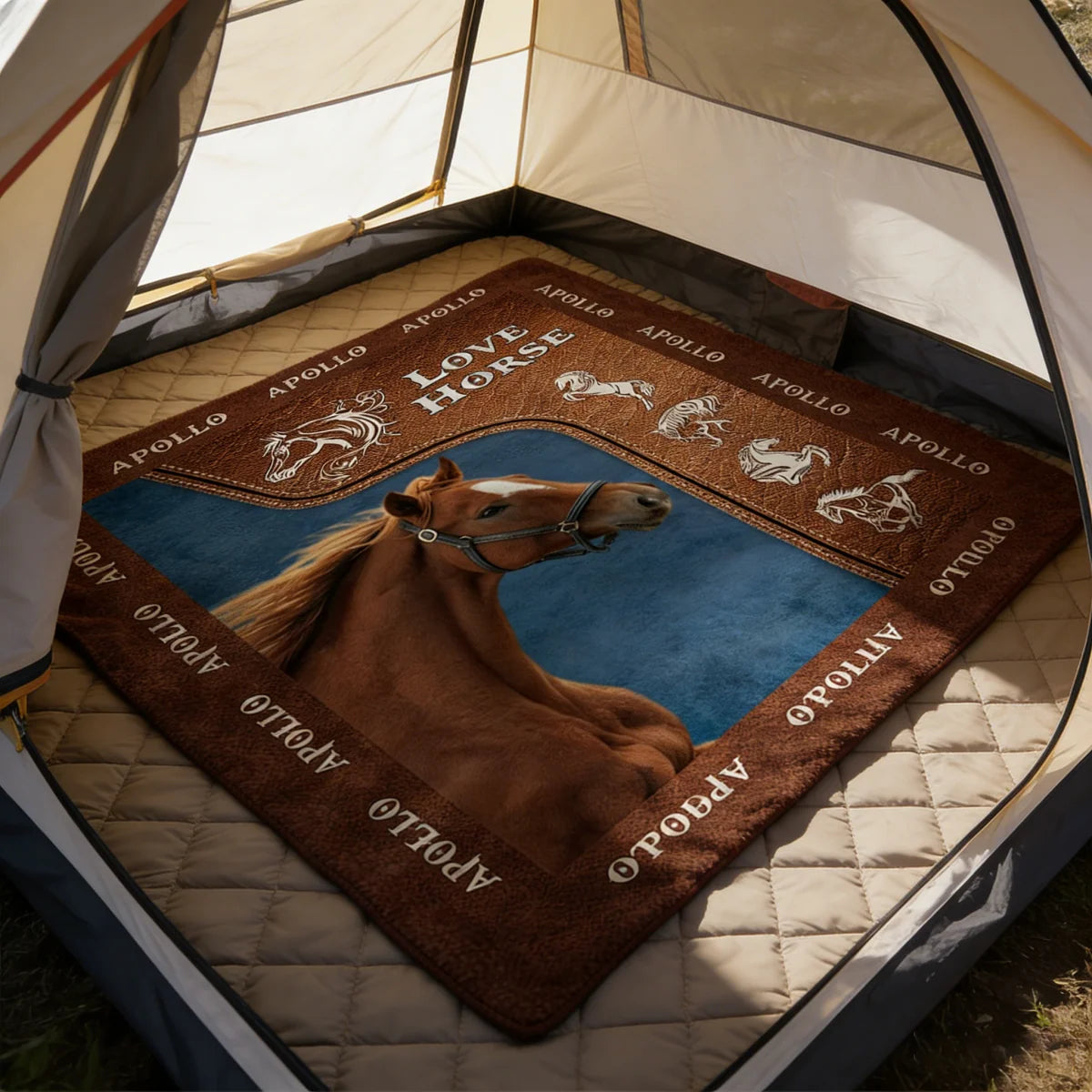 Personalized Love Horse Equestrian Photo Custom Fleece Blanket