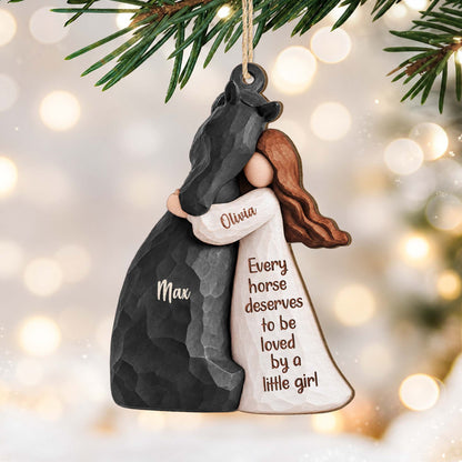 Just A Girl Who Loves Horses Personalized Wooden Ornament - Christmas Keepsake for Daughter