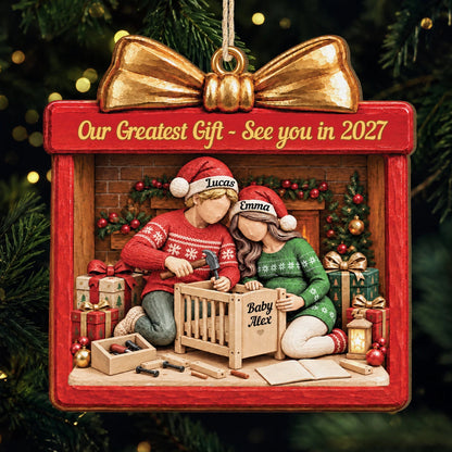 Our Greatest Gift Ornament Personalized Pregnancy Announcement - Christmas  Keepsake Gift For Parents