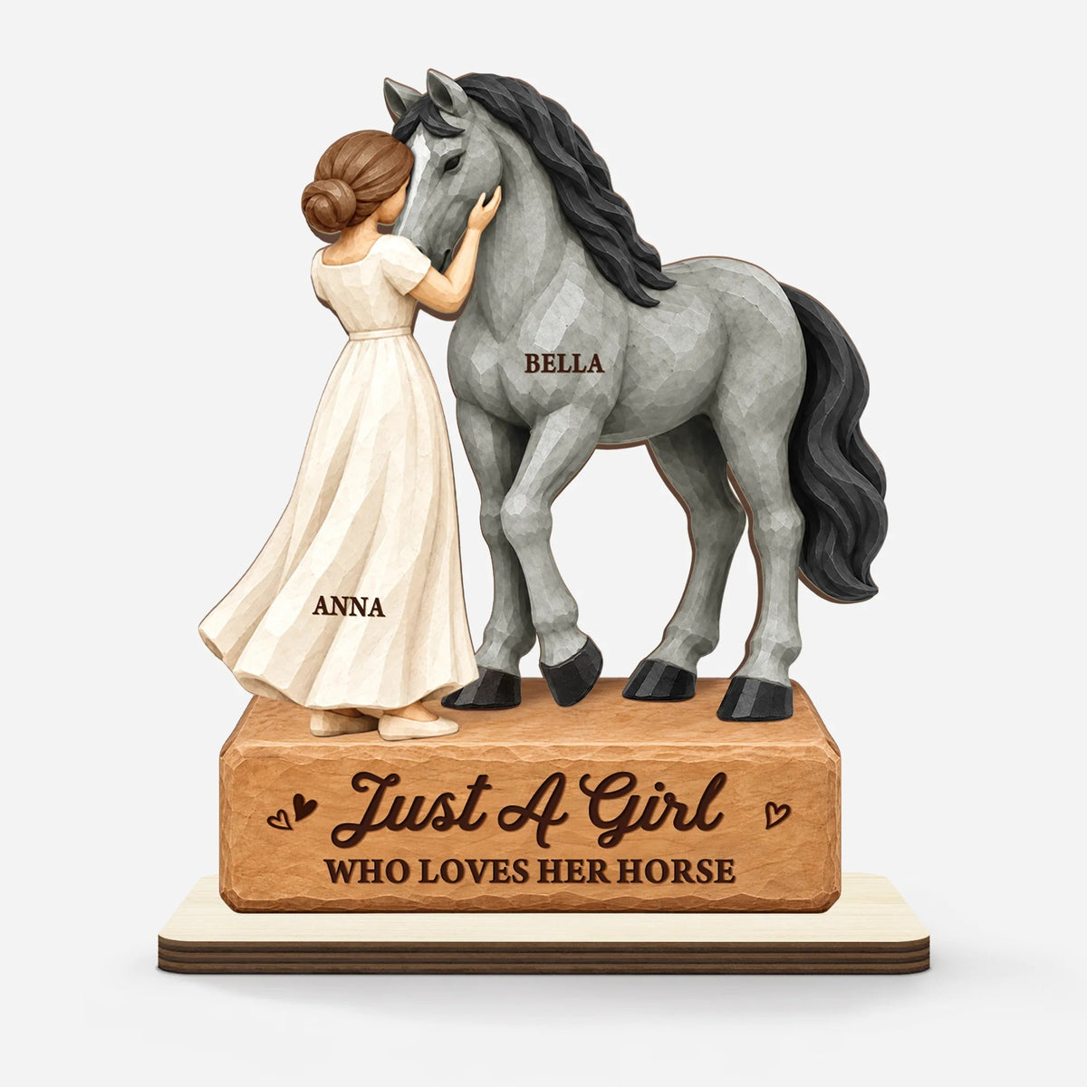 Just A Girl Who Loves Her Horse - Personalized Wooden Plaque Gift for Equestrian Lovers