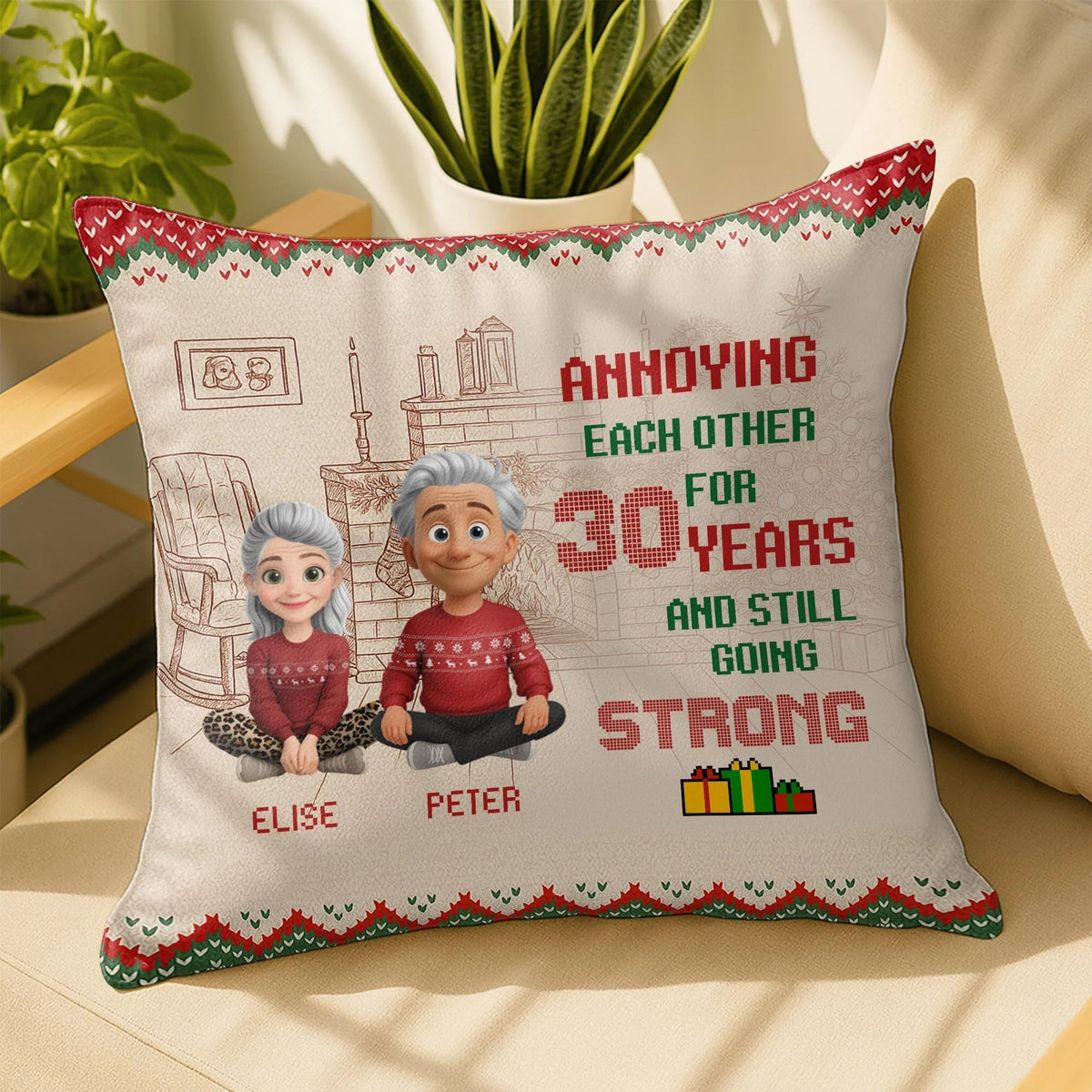 Annoying Each Other for 30 Years Personalized Pillow - Anniversary Gift for Couples