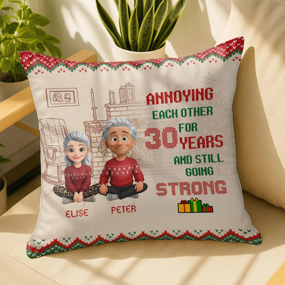 Annoying Each Other for 30 Years Personalized Pillow - Anniversary Gift for Couples