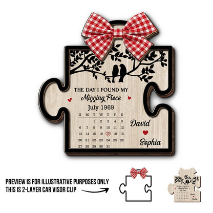 Personalized Found My Missing Piece Puzzle Couple Car Visor Clip