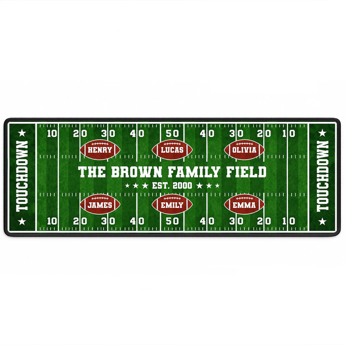 The Family Field Touchdown Personalized Runner Rug - Game Day Decor for Football Lovers