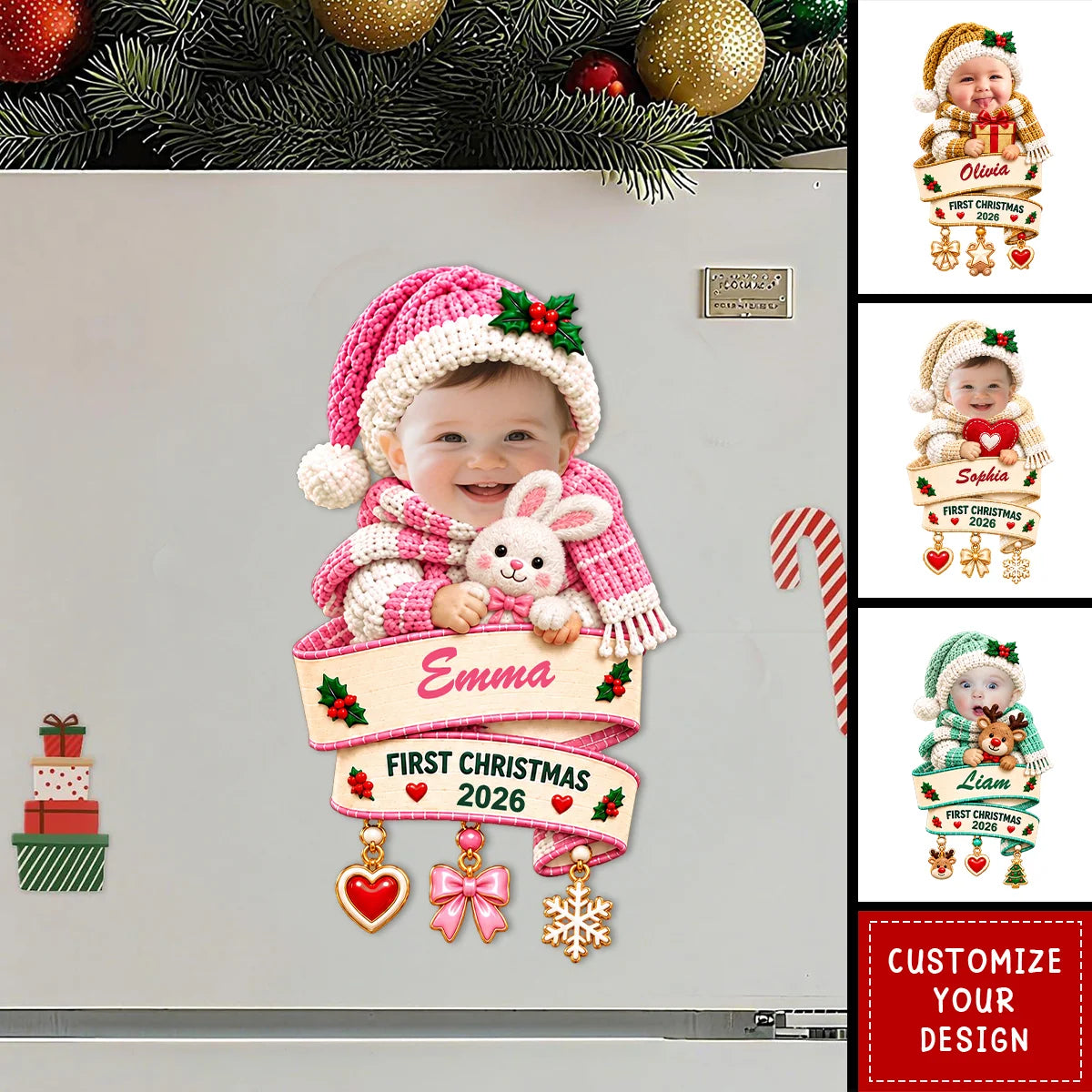 Personalized Baby First Christmas Sticker