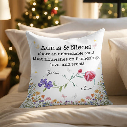 Personalized Aunts And Nieces Unbreakable Bond Throw Accent Pillow