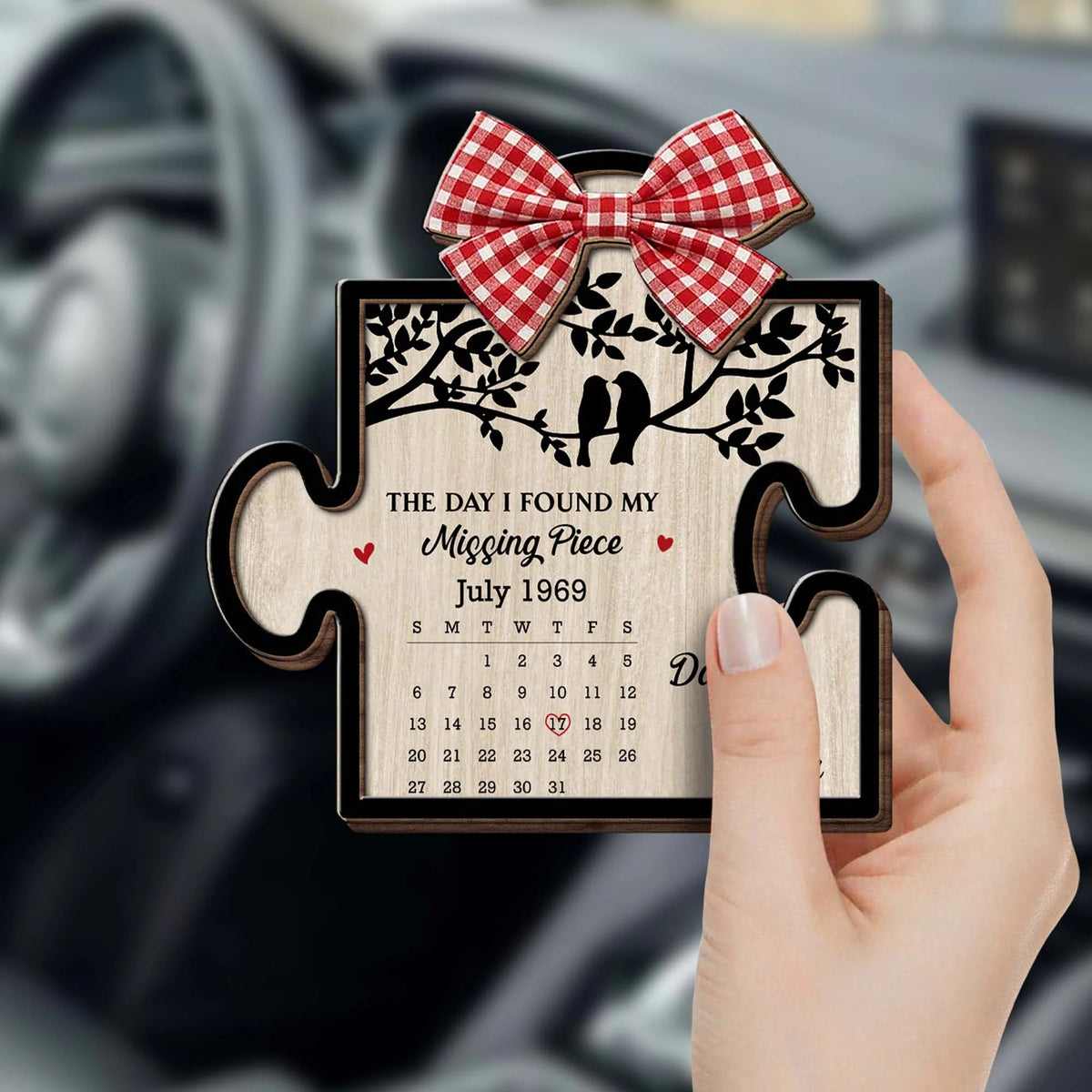 Personalized Found My Missing Piece Puzzle Couple Car Visor Clip