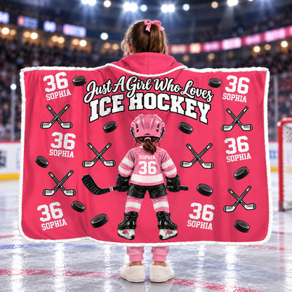 Personalized Just A Girl Who Loves Ice Hockey Blanket