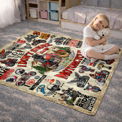 "I Don't Snore I Dream I'm A Motorcycle" Personalized Blanket - Custom Rider Gift for Biker Husband, Dad