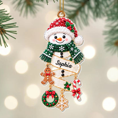 Our Little Snowman Custom Acrylic Ornament - Personalized Christmas Gift for Kids