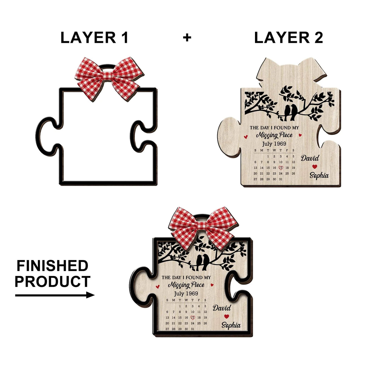 Personalized Found My Missing Piece Puzzle Couple Car Visor Clip