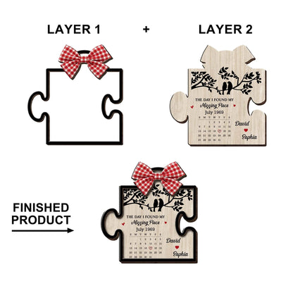 Personalized Found My Missing Piece Puzzle Couple Car Visor Clip