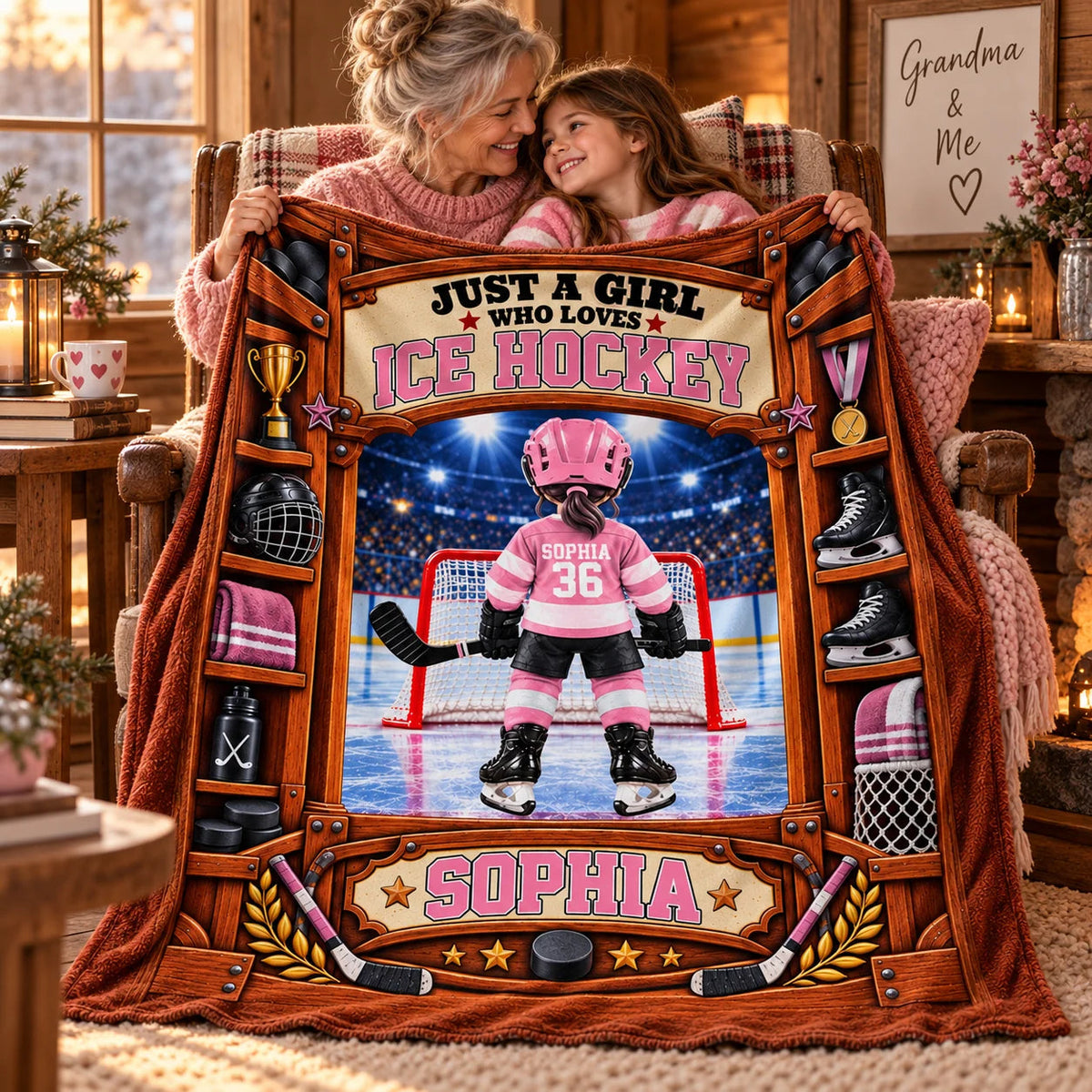 "Just A Boy/Girl Who Loves Ice Hockey" Custom Ice Hockey Blanket - Personalized Hockey Gift for Kids & Youth