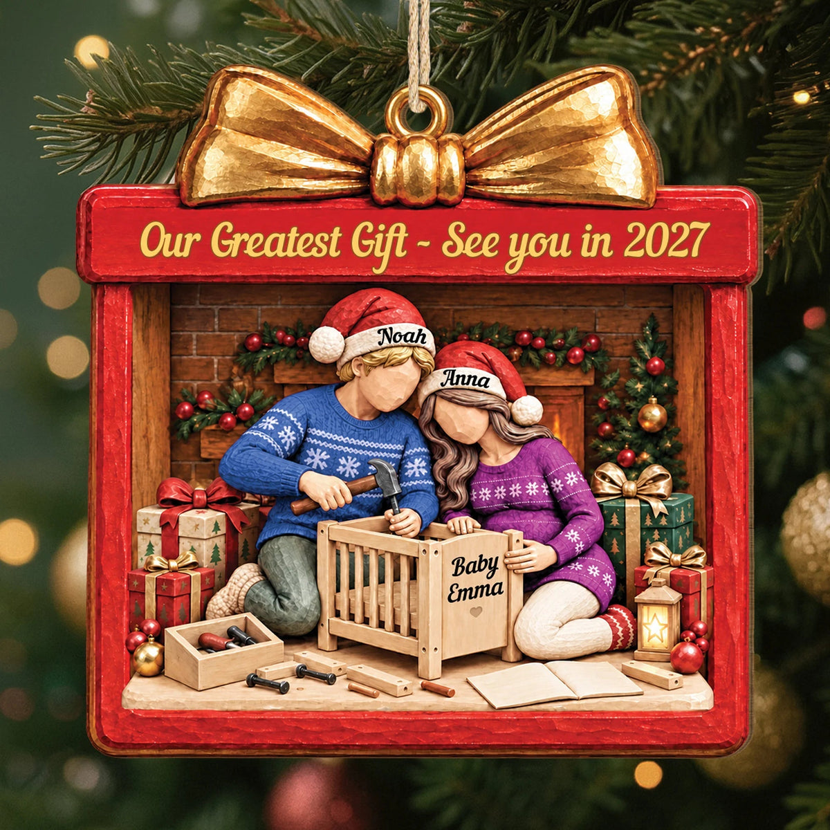 Our Greatest Gift Ornament Personalized Pregnancy Announcement - Christmas  Keepsake Gift For Parents