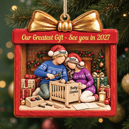 Our Greatest Gift Ornament Personalized Pregnancy Announcement - Christmas  Keepsake Gift For Parents
