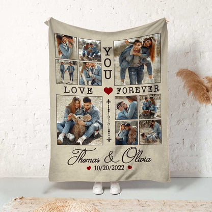 Personalized Love You Forever Photo Collage Custom Fleece Blanket