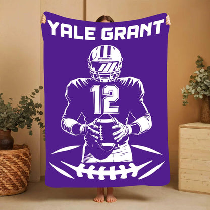Personalized Football Player Name Number Custom Jersey Throw Blanket