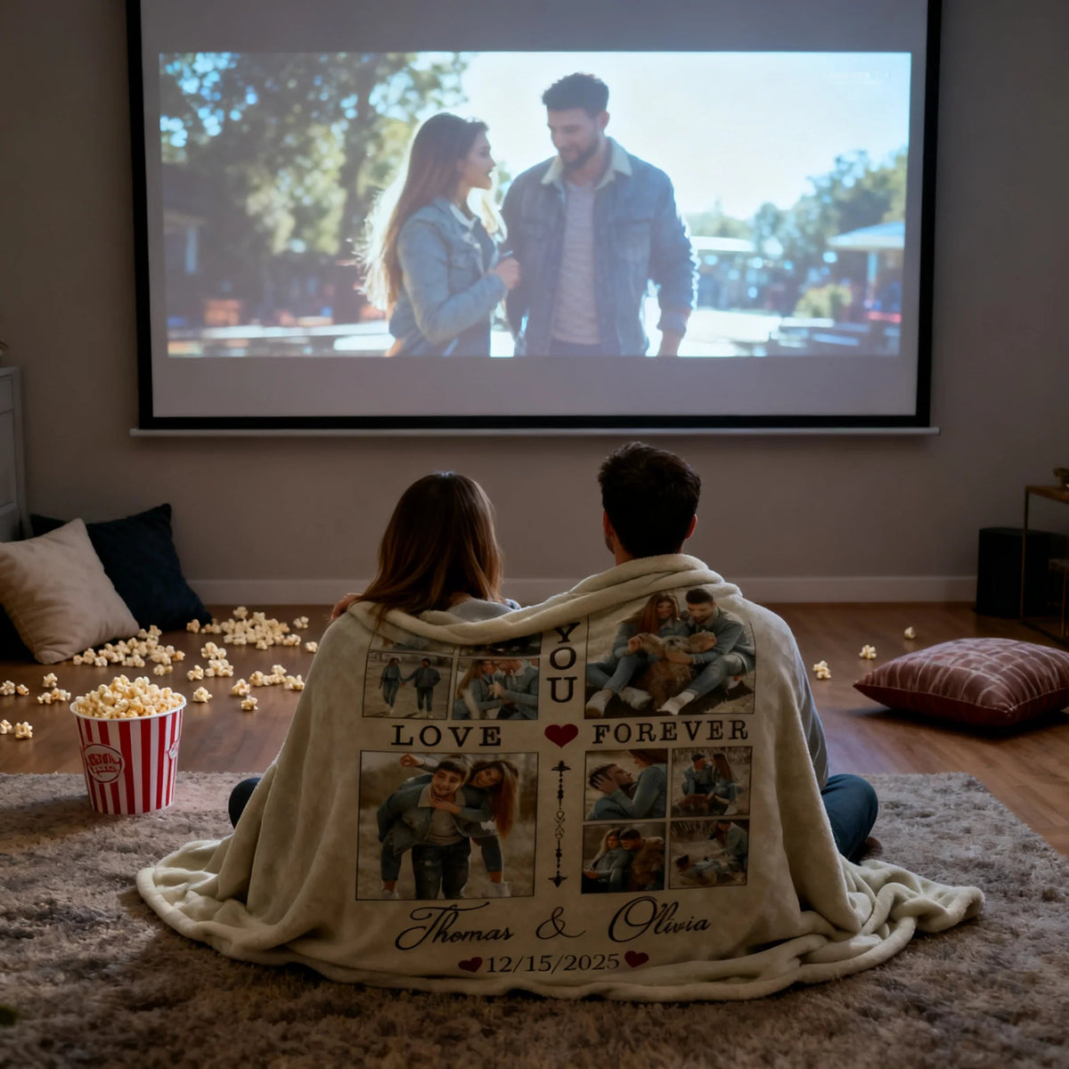 Personalized Love You Forever Photo Collage Custom Fleece Blanket