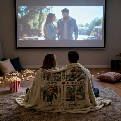 Personalized Love You Forever Photo Collage Custom Fleece Blanket