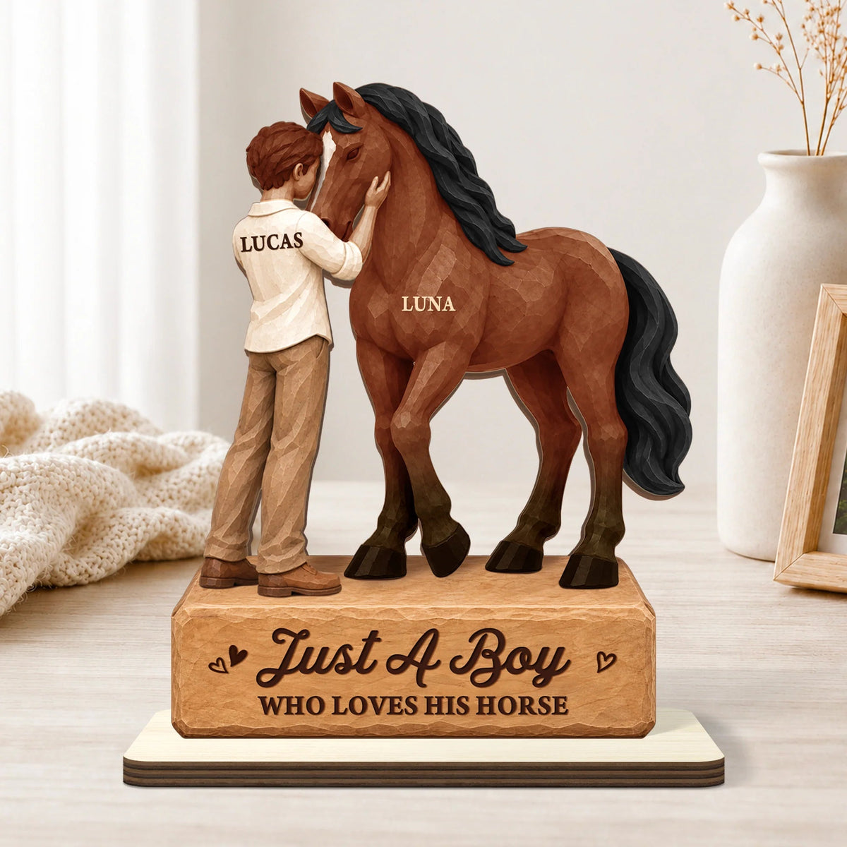 Just A Girl Who Loves Her Horse - Personalized Wooden Plaque Gift for Equestrian Lovers