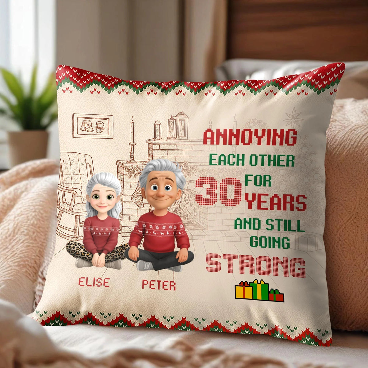 Annoying Each Other for 30 Years Personalized Pillow - Anniversary Gift for Couples