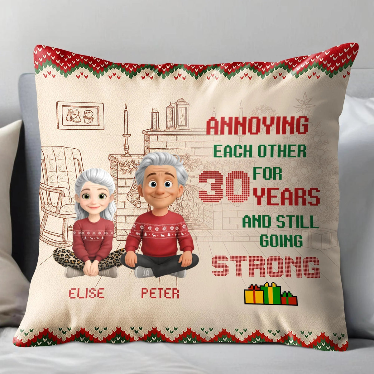 Annoying Each Other for 30 Years Personalized Pillow - Anniversary Gift for Couples