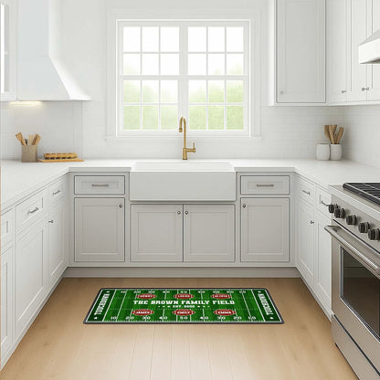 The Family Field Touchdown Personalized Runner Rug - Game Day Decor for Football Lovers