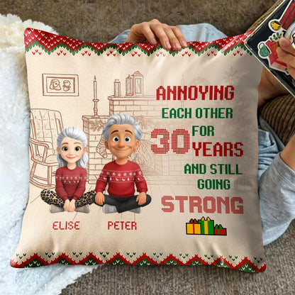Annoying Each Other for 30 Years Personalized Pillow - Anniversary Gift for Couples