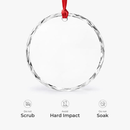 Personalized Baby First Christmas Photo Glass Ornament