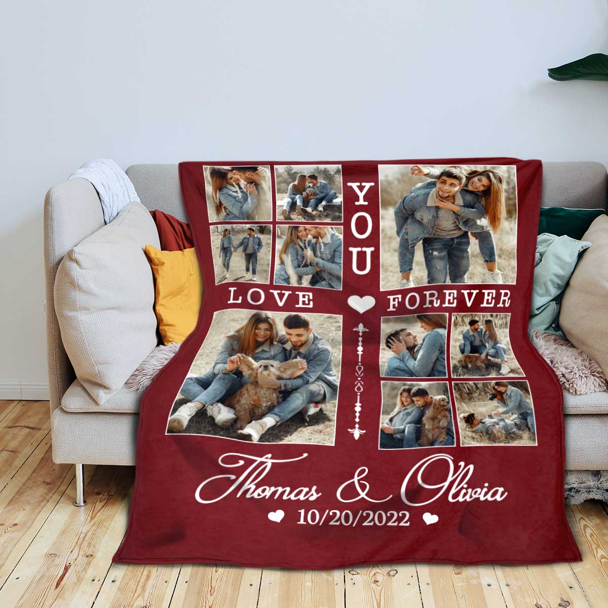 Personalized Love You Forever Photo Collage Custom Fleece Blanket