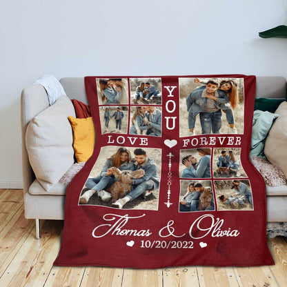 Personalized Love You Forever Photo Collage Custom Fleece Blanket