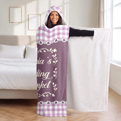 Custom Birth Flower Reading Blanket - Personalized Hooded Blanket Gift for Book Lovers