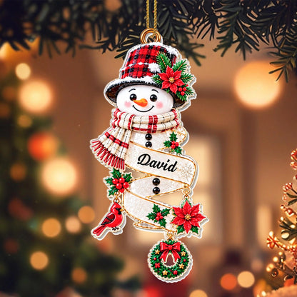 Our Little Snowman Custom Acrylic Ornament - Personalized Christmas Gift for Kids