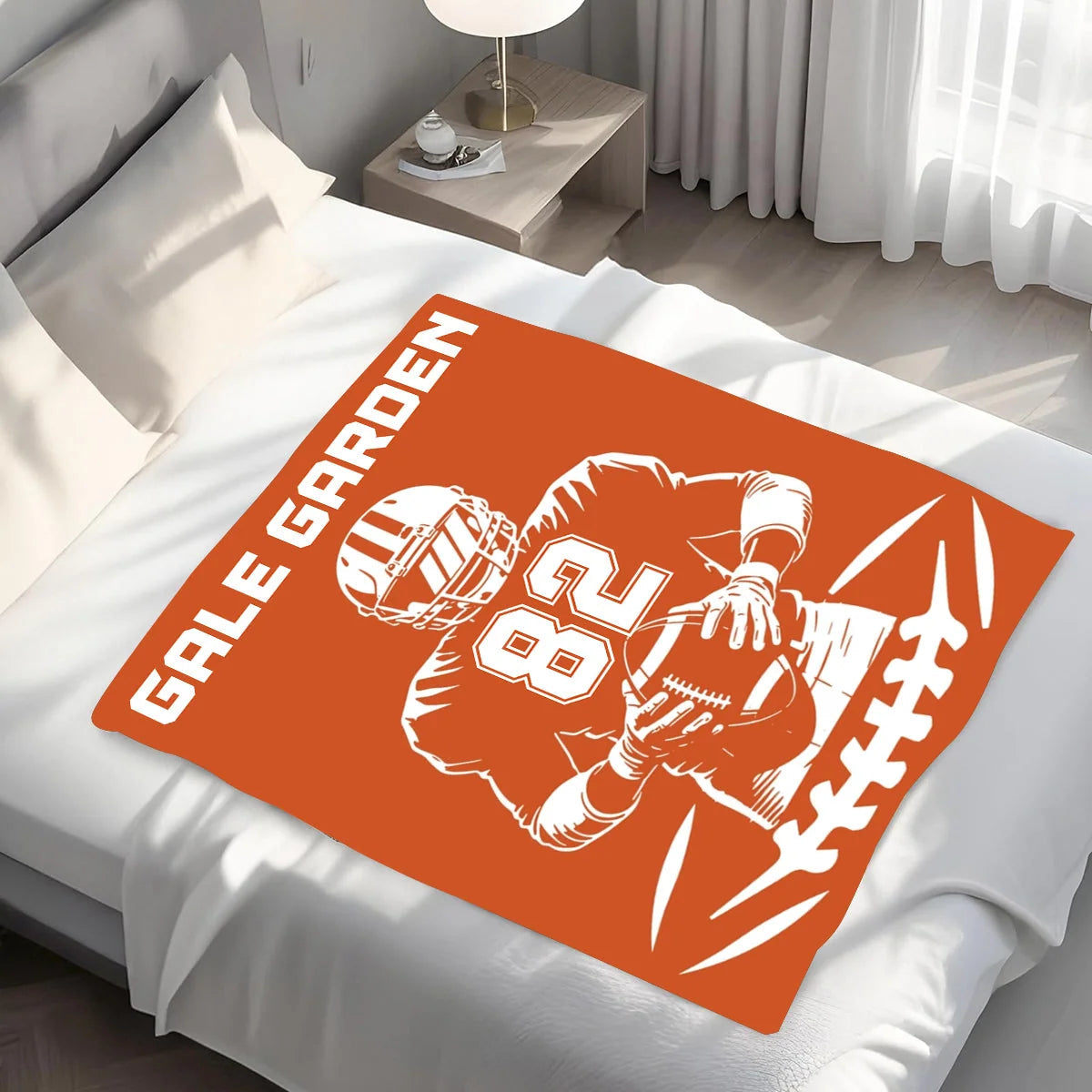 Personalized Football Player Name Number Custom Jersey Throw Blanket
