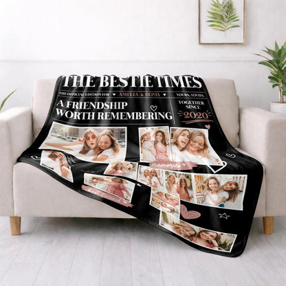 Personalized Bestie Times A Friendship Worth Remembering Photo Blanket