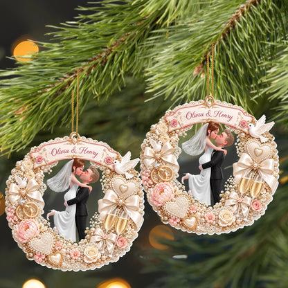 Personalized First Christmas As Husband And Wife Acrylic Ornament