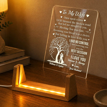 Personalized Marrying You Best Decision Couple Acrylic Night Light