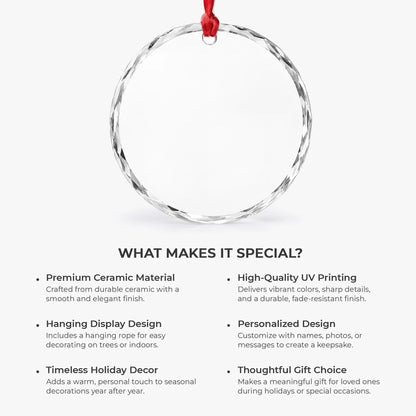 250 Years of Freedom Personalized Family Glass Ornament - Custom Names for Christmas Holiday Decor
