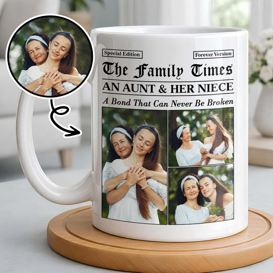 "An Aunt & Her Niece Bond" Personalized Photo Mug - Custom Keepsake Gift for Niece