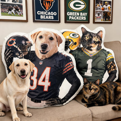 Custom Pet Football Player Shaped Pillow